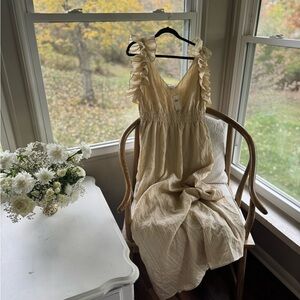 Anthropologie Cream Maxi Dress